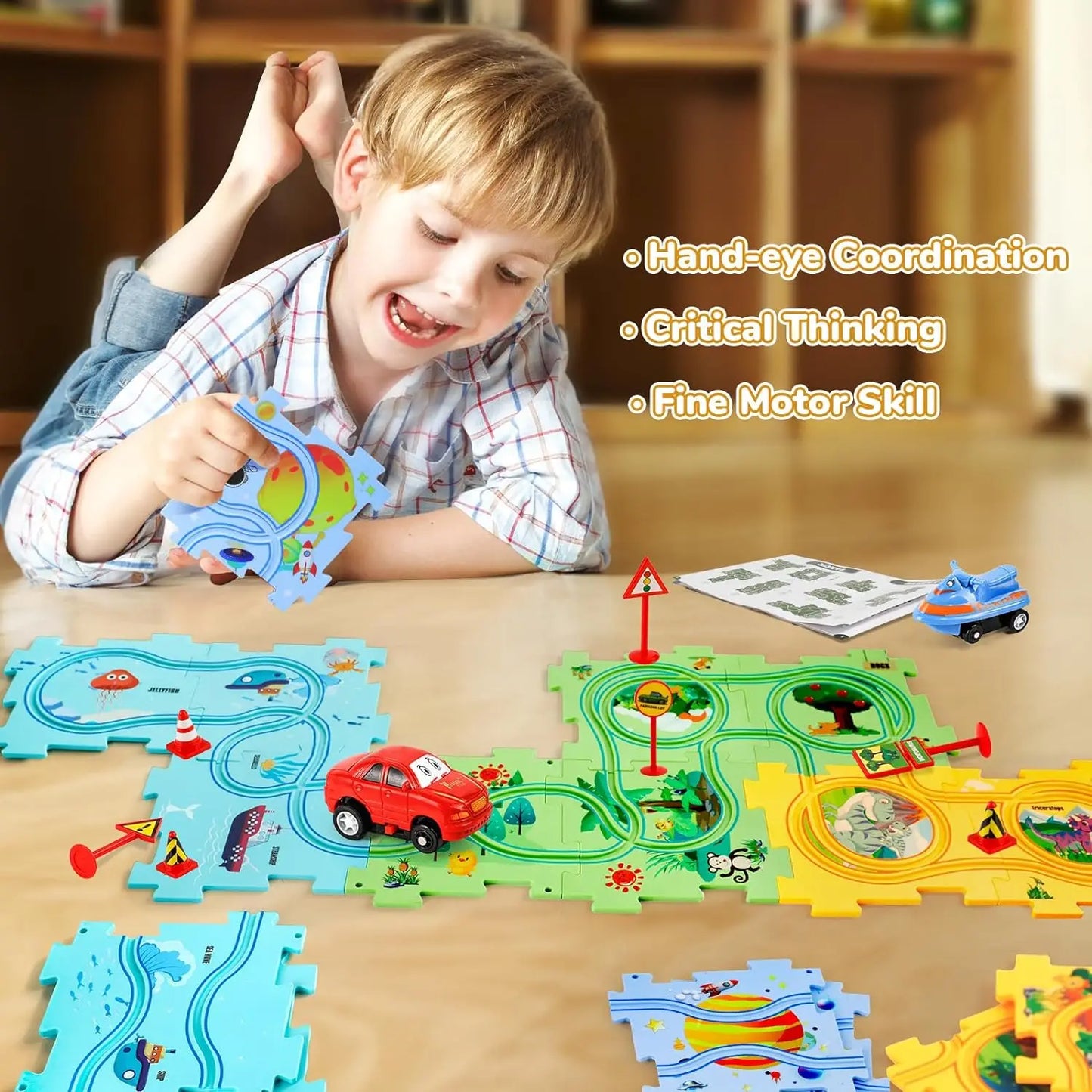 NEW Kids Car Track Puzzle - OhMyPuzzle