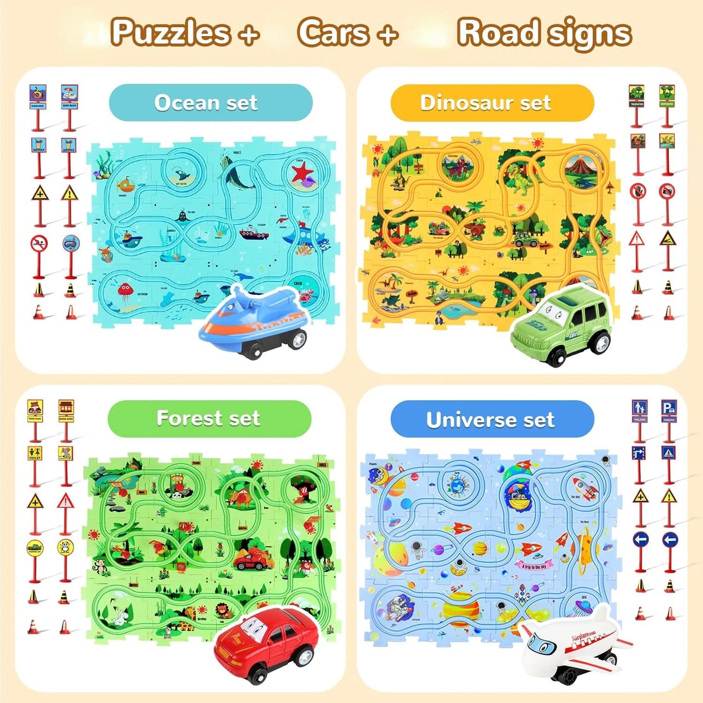 NEW Kids Car Track Puzzle - OhMyPuzzle